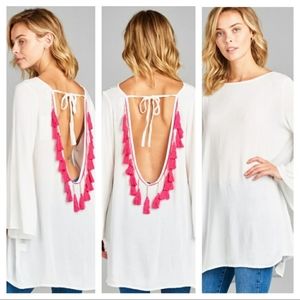White Tassel Tunic Dress